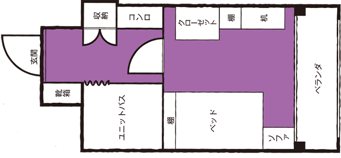学生寮 間取り(1例)