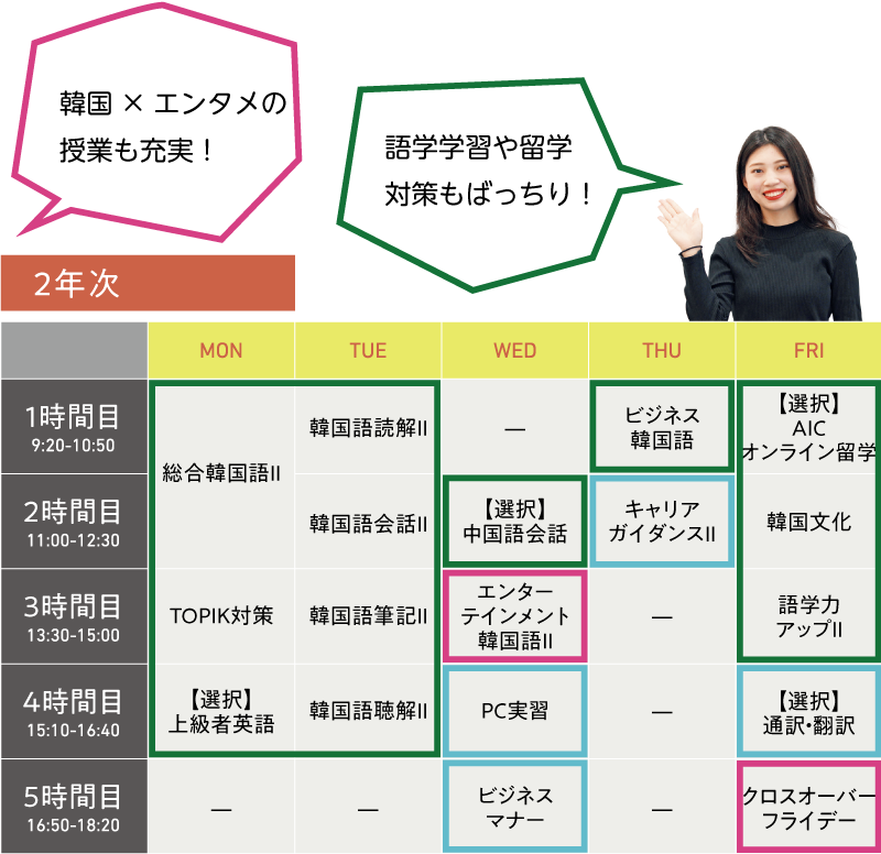 2年次/時間割例